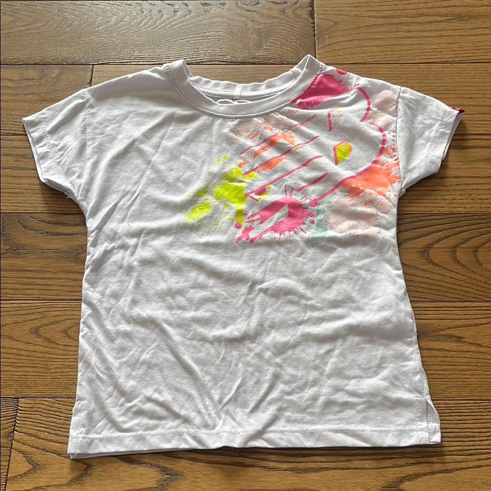 New Balance White and Pink Short Sleeve Tee